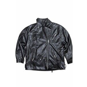 Forever 21 Mens Black Faux Leather Moto Biker Jacket Size Xs